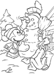 Mu�eco de Nieve Disney para colorear