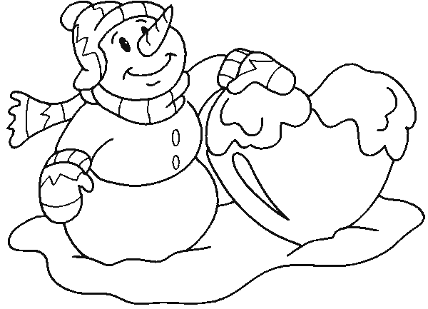 Dibujos Mu�eco de Nieve Corazon